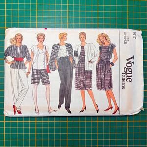 VOGUE sewing pattern 8617 Top Skirt Pants Miss size 8 10 12 Vintage Uncut/FF